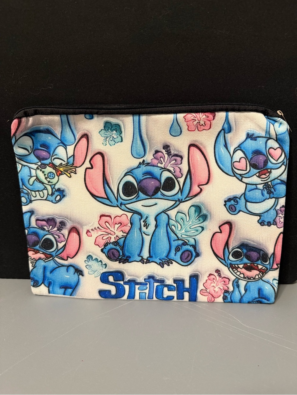 Disney Stitch Blue and Pink Zip Pouch